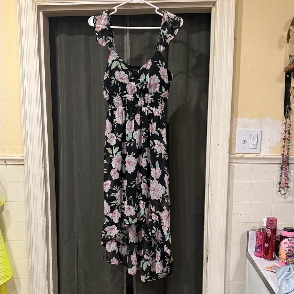 No Boundaries Black Floral Dress